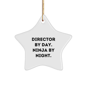 Funny Director Star Ornament Gifts from Friends and Family, Director By Day. Ninja By Night. Christmas Unique Star Gifts for Men Women Coworkers - Image 1
