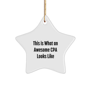 Funny CPA Gifts from Friends, Funny Christmas Unique Gifts for CPA, Funny Star Ornament Decorations - Image 1