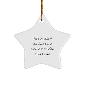 Game Warden Gifts from Men Christmas Unique Star Ornament - This Is What An Awesome Game Warden Looks Like Funny Quote for Game Wardens Friends - Image 1
