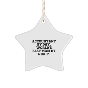 Funny Accountant Gifts, Accountant By Day Star Ornament, Gifts from Family for Christmas, Unique Accountant Presents - Image 1