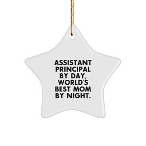 Assistant Principal By Day, Gifts from Friends and Family for Christmas, Star Ornament - Image 1