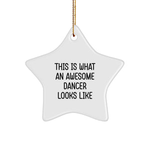 Funny Dancer Gifts from Friends for Women - This Is What An Awesome Dancer Looks Like Star Ornament for Christmas - Image 1