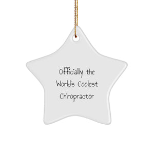 Funny Gifts from Men, Chiropractor Star Ornament, Officially The World's Coolest Chiropractor Christmas Unique Decorations - Image 1