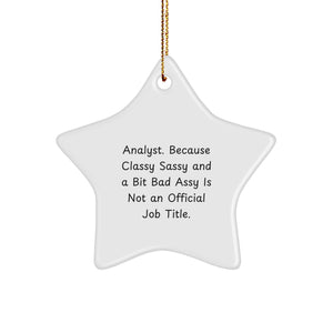Funny Analyst Gifts - Star Ornament for Christmas Unique Gifts from Friends - Image 1