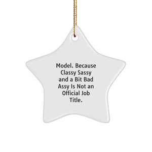 Funny Model Gifts from Friends - Star Ornament for Christmas Unique Gifts - Model Star Ornament Funny Quote - Image 1