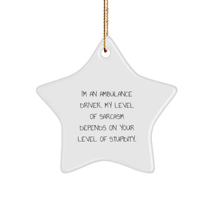 Funny Ambulance Driver Gifts from Friends - Ambulance Driver Star Ornament for Christmas Unique Gifts for Ambulance Driver Men - Image 1