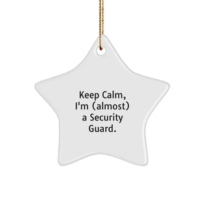 Funny Christmas Security Guard Star Ornament Gifts from Family to Security Guard - Image 1