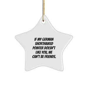 Funny German Shorthaired Pointer Dog Lover Christmas Unique Gifts from Men Friends for German Shorthaired Pointer Dog Owners Star Ornament - Image 1