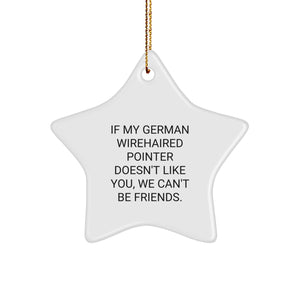 Funny German Wirehaired Pointer Dog Star Ornament Gifts from Friends for German Wirehaired Pointer Dog Lovers, Christmas Unique Decorations - Image 1