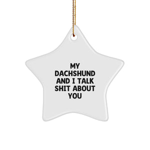 Dachshund Dog Gifts, Funny Star Ornament for Christmas - Gifts from Friends, Family, Coworkers - Image 1