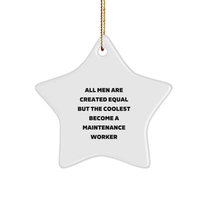 Funny Maintenance Worker Star Ornament Gifts from Men to Friends Family Christmas Unique Ideas - Image 1