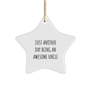 Funny Uncle Gifts from Friends, Gifts for Awesome Uncle, Star Ornament Christmas Unique - Image 1