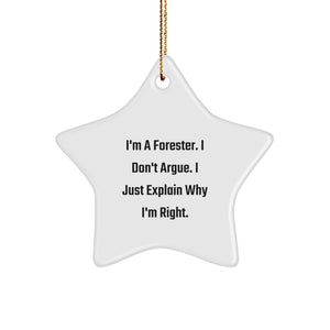 Funny Forester Gifts from Friends and Family, Star Ornament for Forester Men Women Christmas Unique Gifts - Image 1