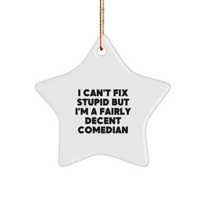 Funny Comedian Gift, Comedian Star Ornament, Christmas Unique Presents from Friends to Comedian - Image 1