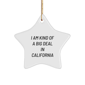 California Star Ornament for Men Gifts from I Am Kind Of A Prime Selection In California Fans - Unique Christmas Decorations for California Lovers - Image 1