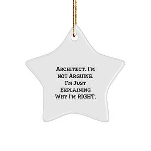 Gifts from Friends for Architects, Funny Star Ornament, Unique Christmas Unique Gifts for Him - Image 1
