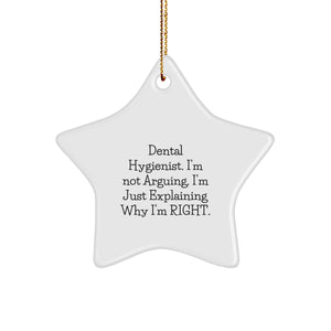 Funny Dental Hygienist Star Ornament Gifts for Coworkers, Friends, and Family from Men, Women - Image 1