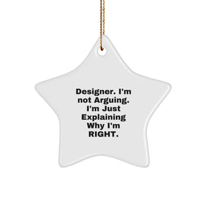 Designer's Witty Gift from Friends or Family - Funny Star Ornament for Christmas Decor - Image 1