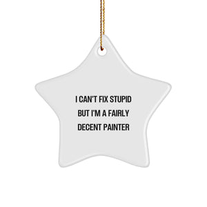 Funny Painter Star Ornaments, Gifts for Painter Friends, Christmas Unique Gifts from Men to Family - Image 1