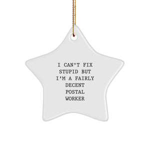 Funny Postal Worker Star Ornament Gifts for Men, Unique Christmas Memorable Present from Friends, Coworkers, Family - Image 1