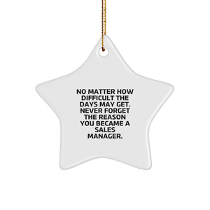 Funny Sales Manager Star Ornament, Gifts for Sales Managers from Family, Friends, or Coworkers, Christmas Unique Gifts for Sales Team, Sales Manager Decorations - Image 1