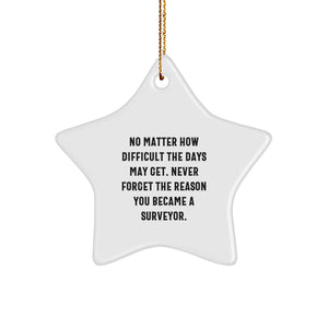 Inspiring Surveyor Gifts from Friends - Star Ornament, Never Forget Your Reason, Christmas Unique Presents for Surveyor Men - Image 1