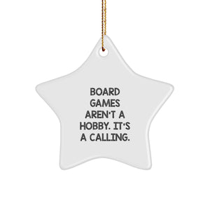 Gifts from Friends for Board Games Enthusiasts - Funny Star Ornament, White, 3.25 Tall, Perfect for Christmas Unique Gifts - Image 1