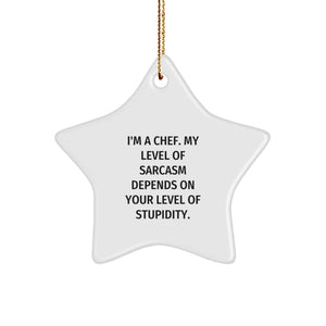 Chef's Star Ornament, Funny Quote, Gifts from Family to Chef, Christmas Unique - Image 1