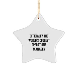 Funny Operations Manager Star Ornament Gifts from Friends - Officially The World's Coolest 'Star Shining Bright' Christmas Unique Gifts for Operations Manager - Image 1