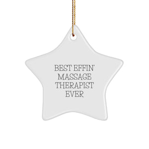 Massage Therapist Gifts from, Funny Quote Star Ornament for Massage Therapist, Holiday Christmas Unique Gifts for Friends and Family - Image 1