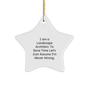 Funny Quote Star Ornament Gifts from Friends to Landscape Architect Men Women Coworkers Family Christmas Unique Decorations - Image 1