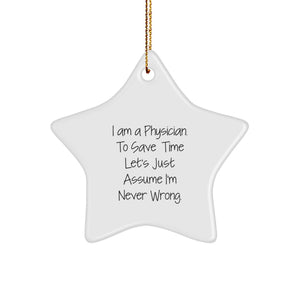 Funny Physician Star Ornament Gifts from Family for Men Women Friends Coworkers Christmas Unique Decorations - Image 1
