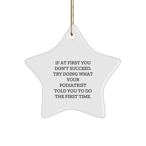 Funny Podiatrist Gifts from Friends, Star Ornament for Podiatrist, Christmas Unique Gifts for Podiatrist - Image 1