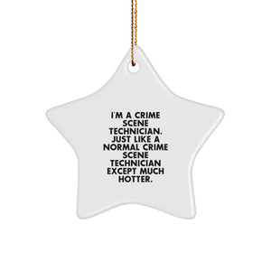 Funny Crime Scene Technician Star Ornament Gifts from Friends and Family for Christmas Unique Ideas - Image 1