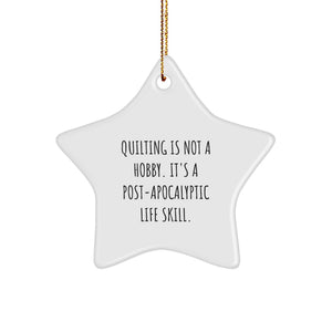 Quilting Christmas Unique Gifts for Women - Funny Quilting Star Ornament, Gifts from Family for Quilting Lovers - Image 1