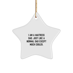 Funny Waitress Star Ornament Gifts from Men or Women to Friends and Family on Christmas - Image 1