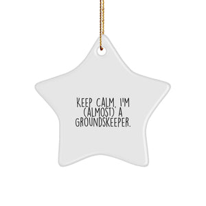 Funny groundskeeper Gifts for Men, Keep Calm groundskeeper Star Ornament Christmas Decorations, Perfect Unique groundskeeper Office Gifts from Friends - Image 1