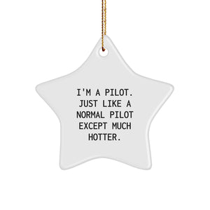 Pilot Gifts for Friends - Funny Star Ornament from I'm A Pilot. Just Like A Normal Pilot Except Much Hotter. - Christmas Unique Presents - Image 1