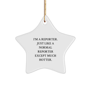 Funny Reporter Gifts for Men from Friends, Unique Star Ornament Quote, Christmas - Image 1