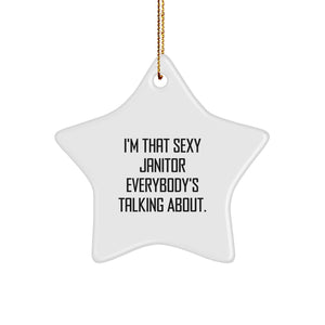 Sexy Janitor's Star Ornament Gifts from Friends to Janitors, A Funny Christmas Decoration - Image 1