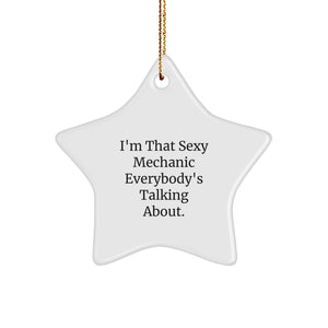 Funny Mechanic Star Ornament Gifts for Men - Perfect Unique Christmas Unique Gift Idea from Mechanic, Funny Mechanic Quote, Mechanic Decorations - Image 1