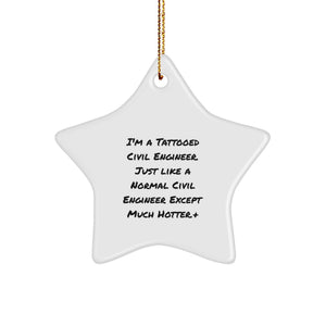 Funny Civil Engineer Christmas Star Ornament Gifts from Friends and Family for Civil Engineer - Image 1