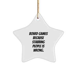 Funny Board Games Gifts for Men or Women Star Ornament, Christmas Unique Gifts from Friends, Family or Coworkers - Image 1