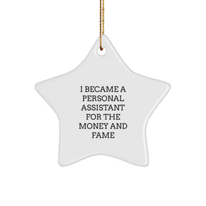 Funny Personal Assistant Gifts, Star Ornament for Christmas Unique Gifts from Friends, Coworkers or Family to Personal Assistant Men or Women - Image 1