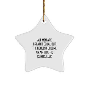 Funny Air Traffic Controller Gifts from Men for Air Traffic Controller Christmas Unique Star Ornament - Image 1