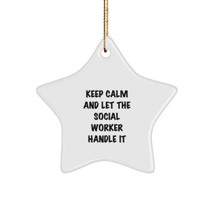 Funny Social Worker Christmas Star Ornament Gifts from Friends and Family for Social Worker Appreciation - Image 1