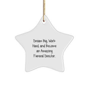 Gifts from Friends and Family for Funeral Directors - Star Ornament with Funny Quote, 'Dream Big, Work Hard, Become An Amazing' - Unique Christmas Unique Gifts for Men and Women - Image 1