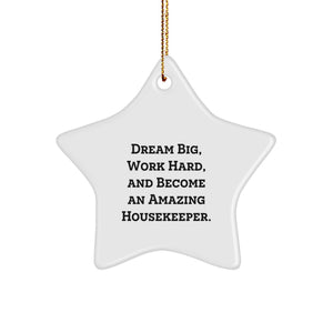 Funny Housekeeper Quotes Star Ornaments Gifts from Friends for Amazing Housekeepers at Christmas - Image 1