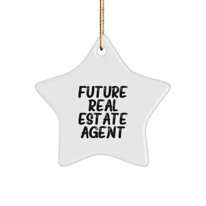 Funny Future Real Estate Agent Gifts from Friends, Funny Star Ornament for Real Estate Agent Men, Christmas Unique Gifts - Image 1