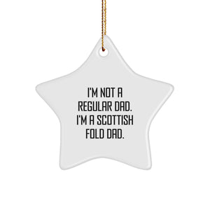 Scottish Fold Cat Dad Gift, Funny Star Ornament for Men, Women, Friends, Coworkers from Dad, Unique Christmas Unique Gift for Scottish Fold Cat Lovers - Image 1